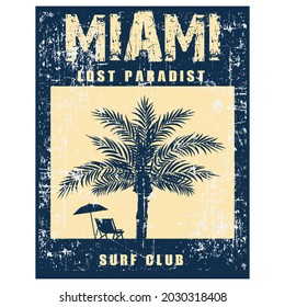 Miami beach t-shirt design for men and women.