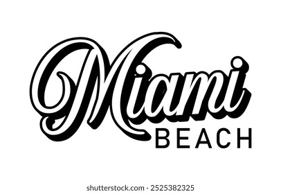 Miami praia tipografia design vetor ilustração