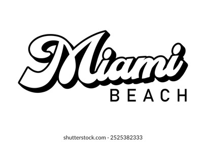 Miami beach typography design vector illustration