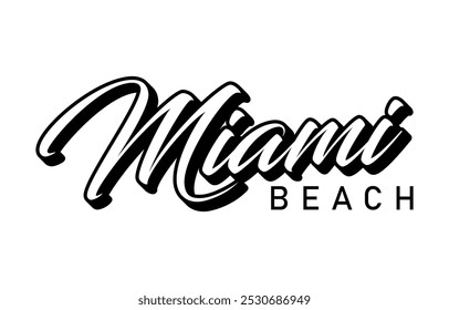 Miami beach typography design vector illustration