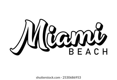 Miami beach typography design vector illustration