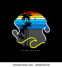 Miami Beach, typography, t-shirt graphics, vectors illustration.FLORIDA
