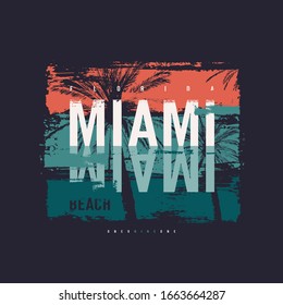 Miami beach vector graphic t-shirt design, poster, print.