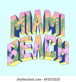 Miami Beach vector illustration for t-shirt