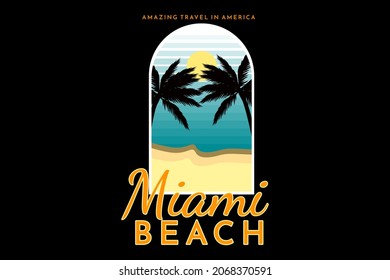 miami beach vintage silhouette design