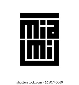 Miami Calligraphy Logo in black color and block code style