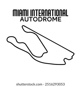 miami circuit for motorsport and autosport. grand prix race track. vector illustration