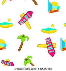 Miami city pattern. Cartoon illustration of Miami city vector pattern for web