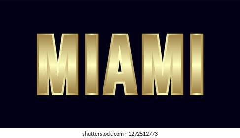 Miami City Typography vector design. Greetings for T-shirt, poster, card and more