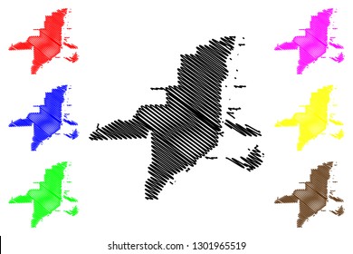 Miami City (United States cities, United States of America, usa city) map vector illustration, scribble sketch City of Miami map
