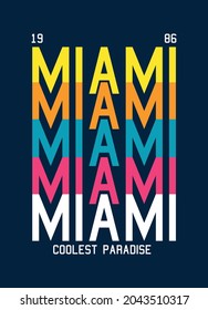 miami coolest paradise,,t-shirt design fashion vector