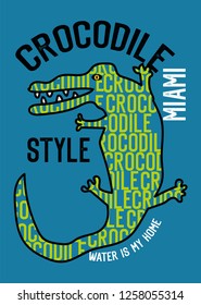 miami crocodile style,t-shirt design