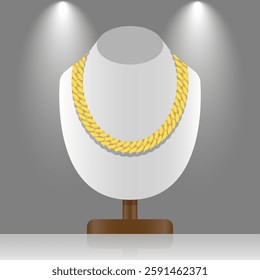 Miami Cuban Links Gold Chain Vector Illustration