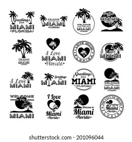 Miami design over white background, vector illustration