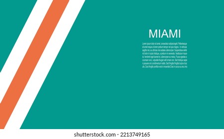 Colores uniformes del equipo americano de fútbol americano de los Delfines de Miami. Plantilla para presentación o infografía.