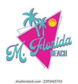 Miami Florida beach logo design vector