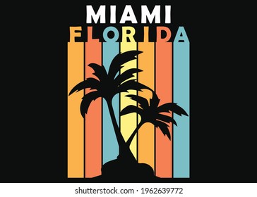 Miami Florida Beach T-Shirt Design