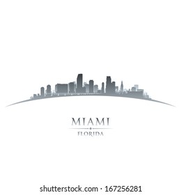 La silueta de la ciudad de Miami Florida. Ilustración del vector