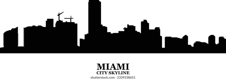 Miami Florida City Skyline Silhouette in vector format