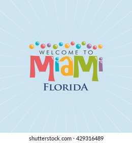 Miami Florida Illustration. Vector graphic design