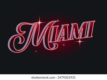 Miami Florida neon sign vector illustration