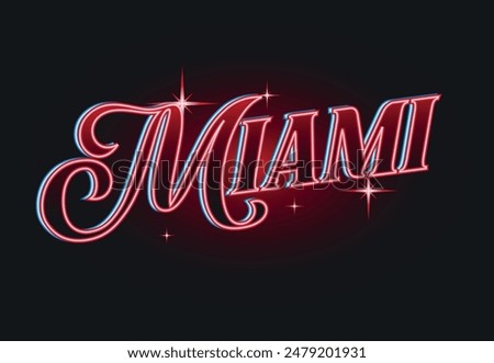 Miami Florida neon sign vector illustration