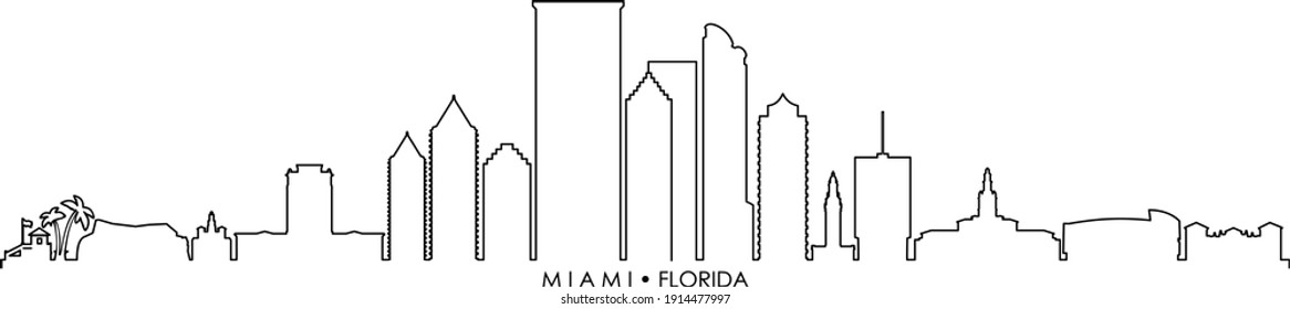 MIAMI Florida SKYLINE City Silhouette
