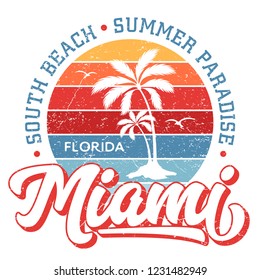 Miami Florida / South Beach - Tee Design For Printing