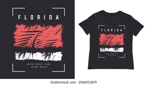 Miami Florida. Sport Style. T Shirt Design. Vector Illustration