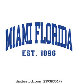 Miami Florida text effect vector. Editable college t-shirt design printable text effect vector