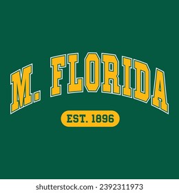 Miami Florida typography design vector, usa state shirt design vector. Jersey design vector, T-shirt design for usa 