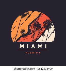 Miami Florida vector graphic t-shirt design, poster, print.