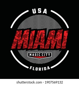 Miami Florida.Vintage and typography design in vector illustration.Clothing,t-shirt,apparel and other uses.Eps10