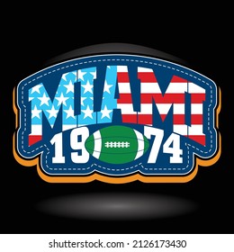 miami football stock illustration vector for print t shirt,vintage by order