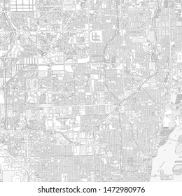 Miami Gardens, Florida, USA, bright outlined vector map with bigger and minor roads and steets created for infographic backgrounds.