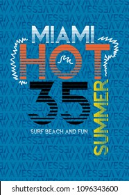 miami hot summer,t-shirt print poster vector illustration