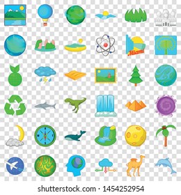 Miami icons set. Cartoon style of 36 miami vector icons for web for any design