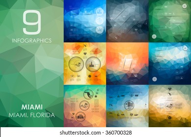 Miami infographic with unfocused background