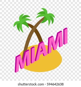 Miami isometric icon 3d on a transparent background vector illustration