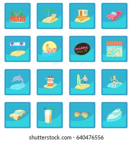 Miami itravel icon blue app for any design vector illustration