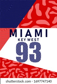 MIAMI KEY WEST, WORDS DESIGN, FOR SCREEN PRINTING, T SHIRT DESIGN.