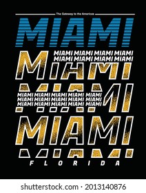 Miami Modern typography design in vector illustration.