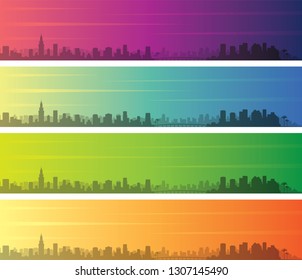 Miami Multiple Color Gradient Skyline Banner