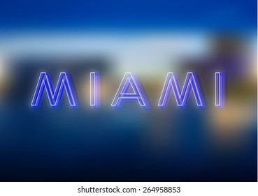 Miami Neon Sign Miami Neon Sign Stock Vector (Royalty Free) 264958853 ...