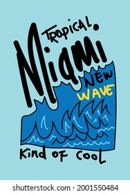 miami new wave,t-shirt design fashion vector