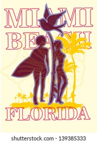 miami palm beach vector art