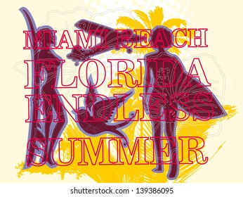 miami palm beach vector art