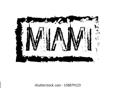 Miami Passport Style Stamp. Vector