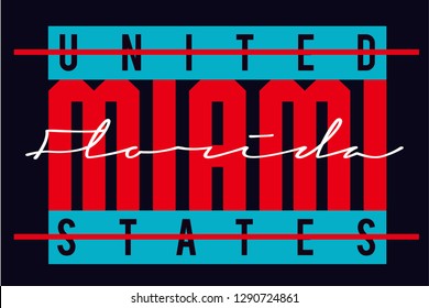 Miami placement tee print