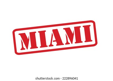 MIAMI Red Rubber Stamp vector over a white background.
